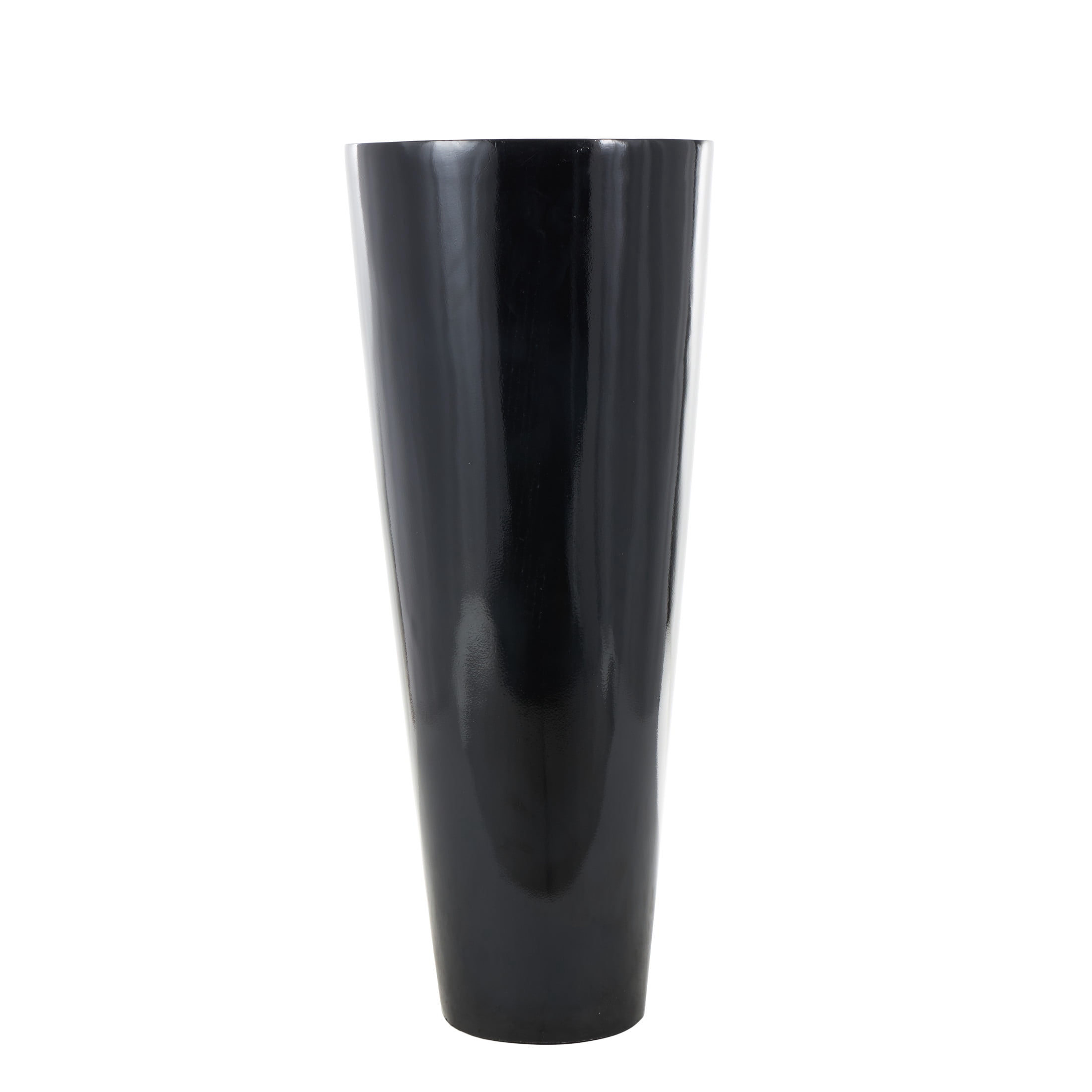 DecMode 50" Floor Black Fiberglass Vase