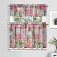 thumbnail image 2 of Kitchen Curtains and Valance Set 36 Inch Tier Pioneer Colorful Floral 3 Pieces Set Dining Room Small Curtain Drapes Cafe Curtains Valance for Home Decor Rod Pocket, 2 of 6