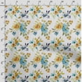 thumbnail image 3 of Soimoi Watercolor Floral Print,Cotton Poplin, Sewing Fabric Sold by The Yard 42 Inch Wide,Sewing Craft Quilting/ Quilt Making Fabric, White, 3 of 5