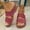 Red, variant on Summer Slide Orthopedic Sandals for Women Wide Feet Oversize Casual Style Solid Color Fish Mouth Thick Bottom Wedge Slippers