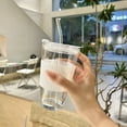 thumbnail image 4 of 450ml Tumbler Water Glass, Water Bottle with Straw and Lid Sealed Carry on, Glass Coffee Mug Iced Tea Cup-Style 1, 4 of 5