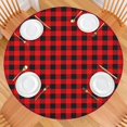 thumbnail image 2 of Red Black Checkerboard Checkered Pattern Round Fitted Tablecloth with Elastic Edge,Dining Table Cover Waterproof,Outdoor Round Tablecloth for Camping,Dining,Indoor and Outdoor, 2 of 7