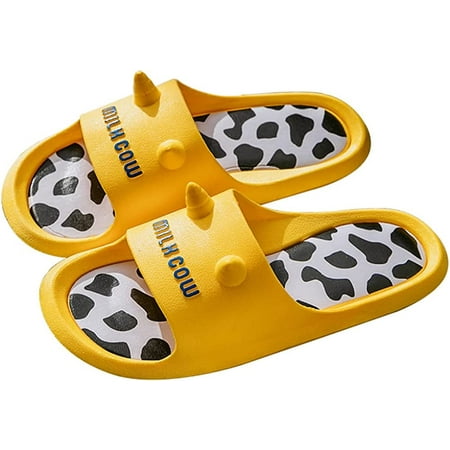 

CoCopeaunt Comfy Home Slippers Cute Cow Beach slippers Non-Slip Household Slippers Indoor or Outdoor