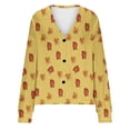 thumbnail image 4 of Puntoco Chaqueta De Punto Informal Con Estampado De Hojas Para Mujer, Chaqueta Con Botones, Abrigo De Felpa, Para Otoño E Invierno, 4 of 4
