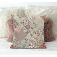 thumbnail image 5 of Red White Floral Suede Throw Pillow, 5 of 5