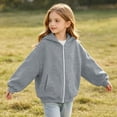 thumbnail image 6 of NAISIBABY Girls Warm Hoodies,Solid Hooded Pullover Long-Sleeve Zip-Front Sweatshirt with Front Pockets Gray Size 11, 6 of 6