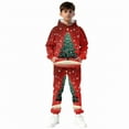 thumbnail image 3 of Mercatoo Toddler Boys Girls Sweatsuit Christmas 2 Piece 𝐓racksuits Kids Xmas Printed Hoodies Sweatshirts and Jogger Set, 3 of 8