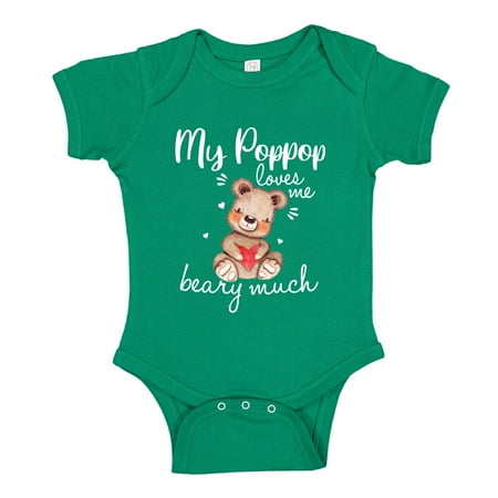 

My Poppop Loves Me Beary Much Baby Bodysuit One Piece 12 mo Kelly Green