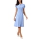 thumbnail image 1 of Vestido de verano INSPIRE CHIC para mujeres, casual, de manga corta, por encima de la rodilla, estilo A, vestido de trabajo casual, talla M, azul claro, 1 of 6