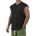 thumbnail image 1 of pstuiky Camisetas sin mangas para hombre, Camiseta deportiva informal sin mangas con cuello redondo de color liso para hombre. Camisas para hombres l, 1 of 5