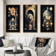 thumbnail image 1 of Designart "Geometry of Consciousness Contemporary Art I" Modern Geometric Framed Wall Art Set Of 3 - Gold Abstract Geometric Frame Gallery Wall Set For Home Decor, 1 of 6
