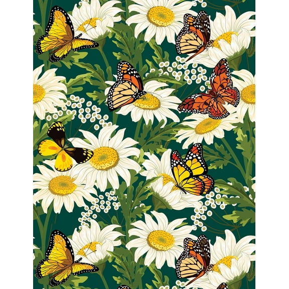 Butterflies and Daisies Journal: Lined Pages and Sprayed Edges, (Hardcover)