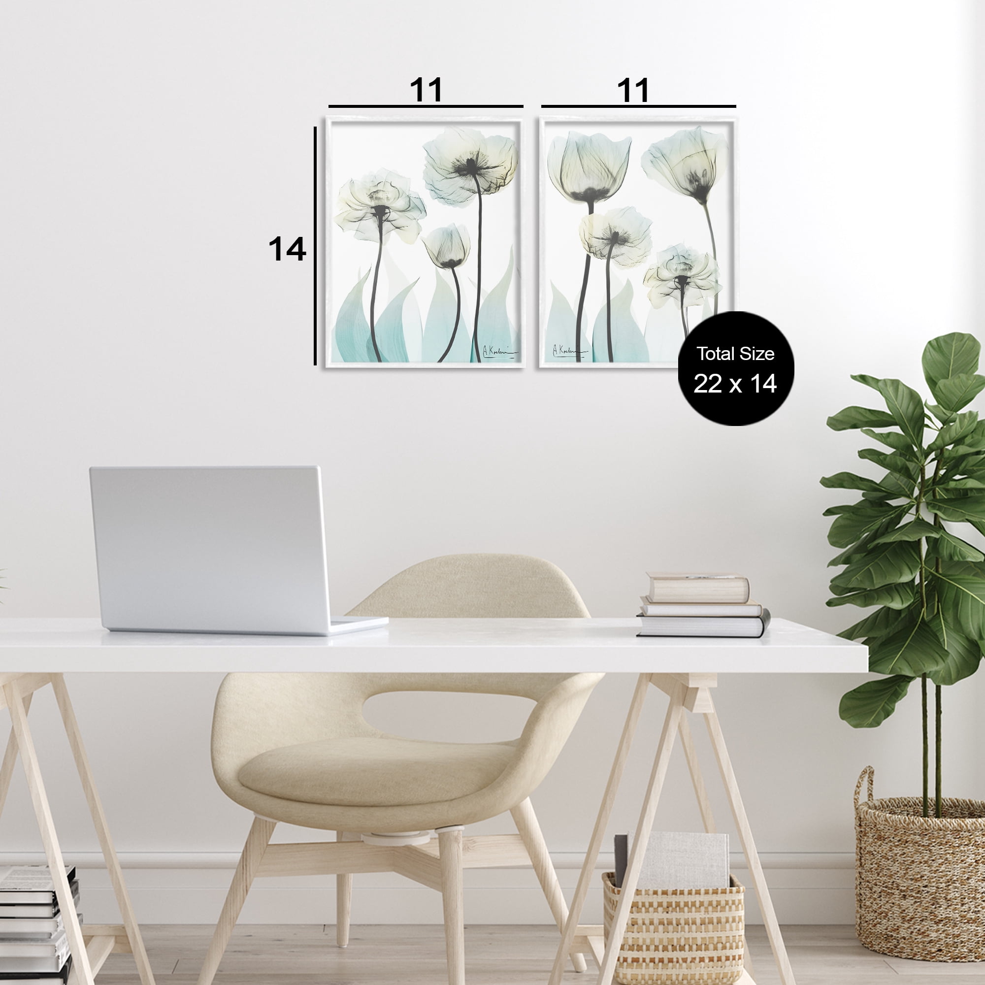 Stupell Industries Luxury Of Creation Flowers 2 Piece White Framed Giclee Art Set, design by Albert Koetsier