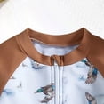 thumbnail image 5 of Ymyiu Baby Boy Bathing Suit One Piece Kid One Piece Rash Guard Swimsuit Jumpsuit Bathing Suits Boy Water Sport Long Sleeve Swimsuit UPF 50+ 6-12 Months (Brown,6-12 Months), 5 of 7