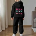 thumbnail image 4 of WMQPNNS Girls Boys 2 Piece Outfits Sweatsuit Pullover Hoodie and Sweatpants Casual Pants Set Kids Tracksuit with Pockets(Size 12-13 Years, Black), 4 of 7