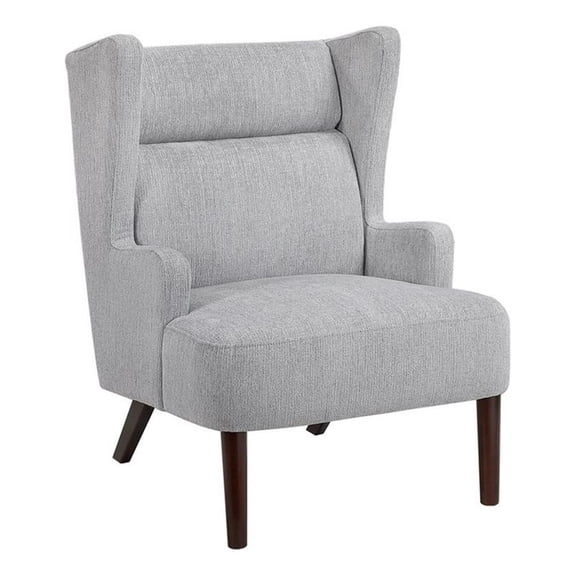 Pemberly Row Contemporary Chenille Accent Chair in Gray Finish