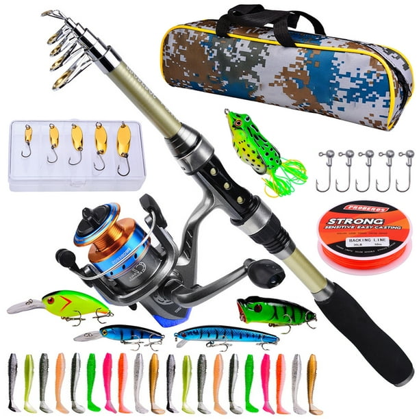 EDTara Telescopic Fishing Rod Reel Combos Set 1.8m Carbon Fiber Fishing  Pole With Full Kits Carrier Bag For Beginner And Youth Travel Saltwater