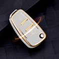 thumbnail image 4 of For Audi A1 A3 A4 A6 Q3 Q5 Q7 S3 R8 TT Car Key Cover Case Silicone TPU Protective Cover Shell Gold Edge White, 4 of 6