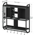 thumbnail image 4 of Gaming Floating Shelves with LED Lights, 28.7" LED Wall Mounted Shelf, 3-Tier Display Rack for Wall Storage, Floating Rack with Hanging Rod and 6 S-Hooks, for Gaming Room, Black, 4 of 9