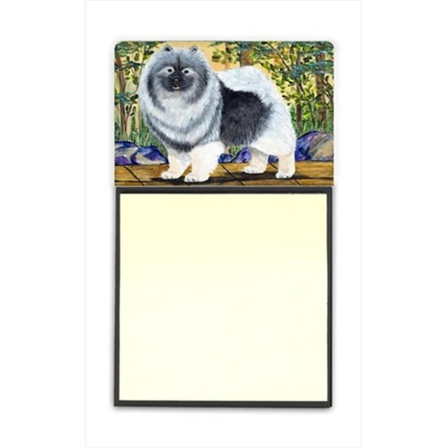 Carolines Treasures SS8127SN Keeshond Refiillable Sticky Note Holder or Postit Note Dispenser, 3 x 3 In.