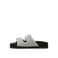 thumbnail image 3 of MARC FISHER Womens Gray Double Strap Buckle Accent Keena Round Toe Slip On Slide Sandals 6.5 M, 3 of 4
