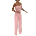 thumbnail image 4 of DYMADE Women Feather Strapless Solid Color Sexy Fashion Jumpsuit, 4 of 4