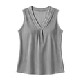 thumbnail image 3 of idosla Boho Tops for Women Teen Girl Trendy Print V Neck Sleeveless Tank Tops Casual Basic Tees Lightweight Shirts Summer Clothes (Grey, M), 3 of 6