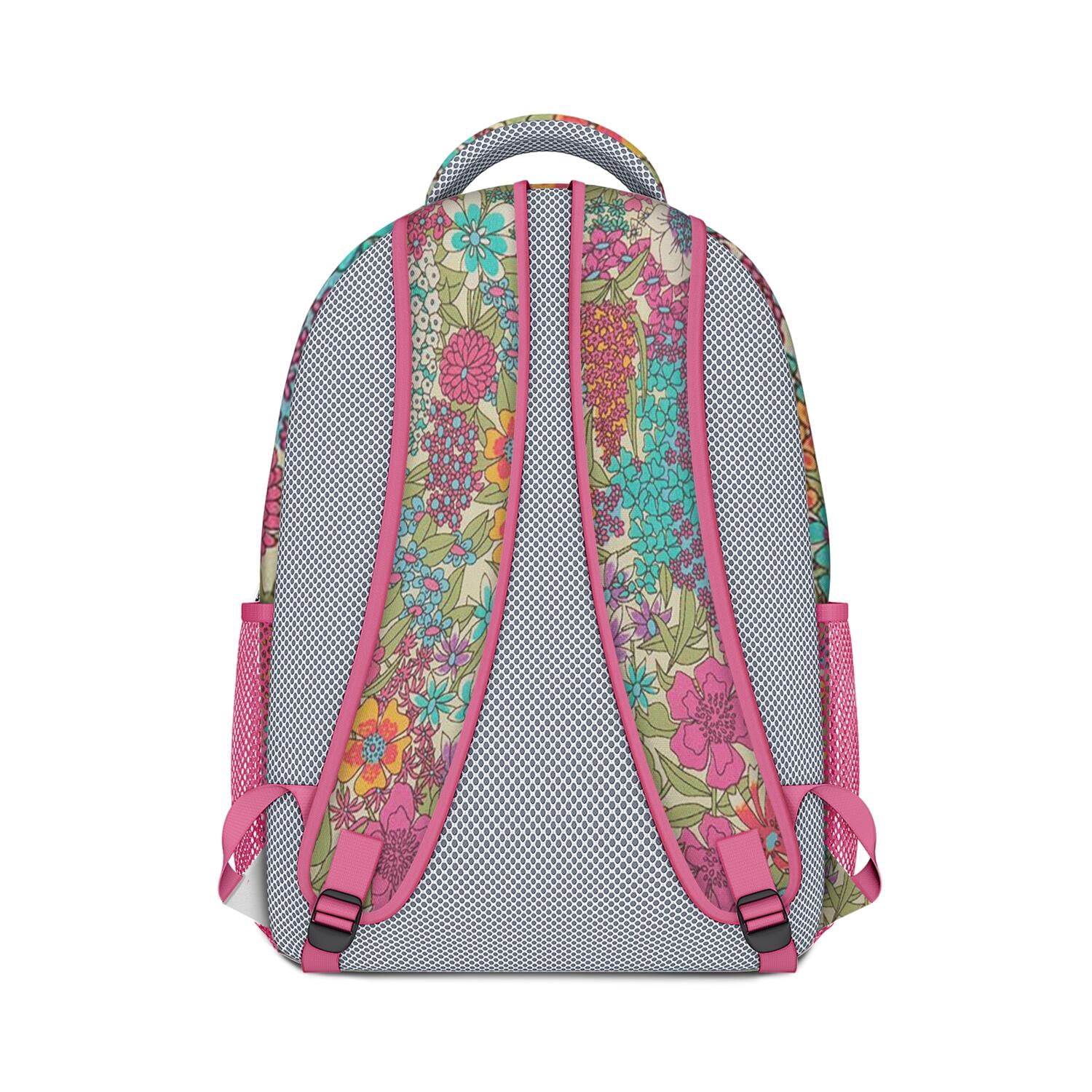 Nature Inspired Floral Print Bookbag - Waterproof Stylish Backpack for Commuters