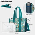thumbnail image 5 of Teacher Tote Bag,Dog Pattern with Pioneer Flower Background Teacher Utility Tote Bag,Large Work Tote Bags for Women with Multiple Pockets,Top Zipper Closure,13.8x10.6x6.7 Inch, 5 of 5