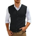 thumbnail image 4 of RMGVDSD Men's Sweater Vests V Neck Sleeveless Knitted Cardigan Vest Comfortable Button Sweater Vest Casual Pullover Fall Outwear Leisure Comfy Sweaters, 4 of 4