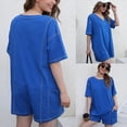 thumbnail image 2 of Hot Shot Tee Rompers for Women Summer Casual Oversized Athletic Contrast Stitching Jumpsuits, 2 of 7