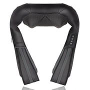 Nekteck Shiatsu Neck Massager with Heat, Electric Deep Tissue 3D Kneading Massage Pillow - Black