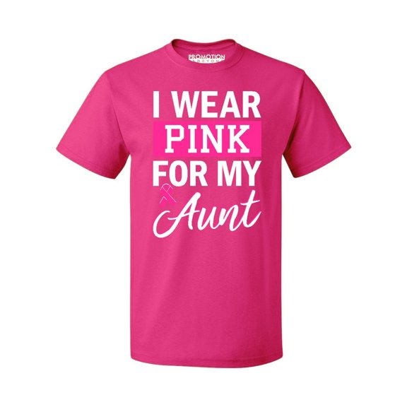 Promotion & Beyond Pink (Ribbon) For My Aunt Awareness Men's T-shirt, 3XL, Cyber Pink