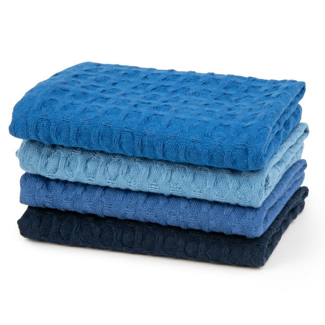 CHIFFONS GAUFRÉS – BLEU 4 PIÈCES
