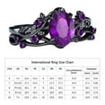 thumbnail image 4 of Art Nouveau Inspired Jewelry With Amethyst Stone And Anti Tarnish Alloy Craftsmanship Black Rose Branch Crosses Rings, 4 of 7