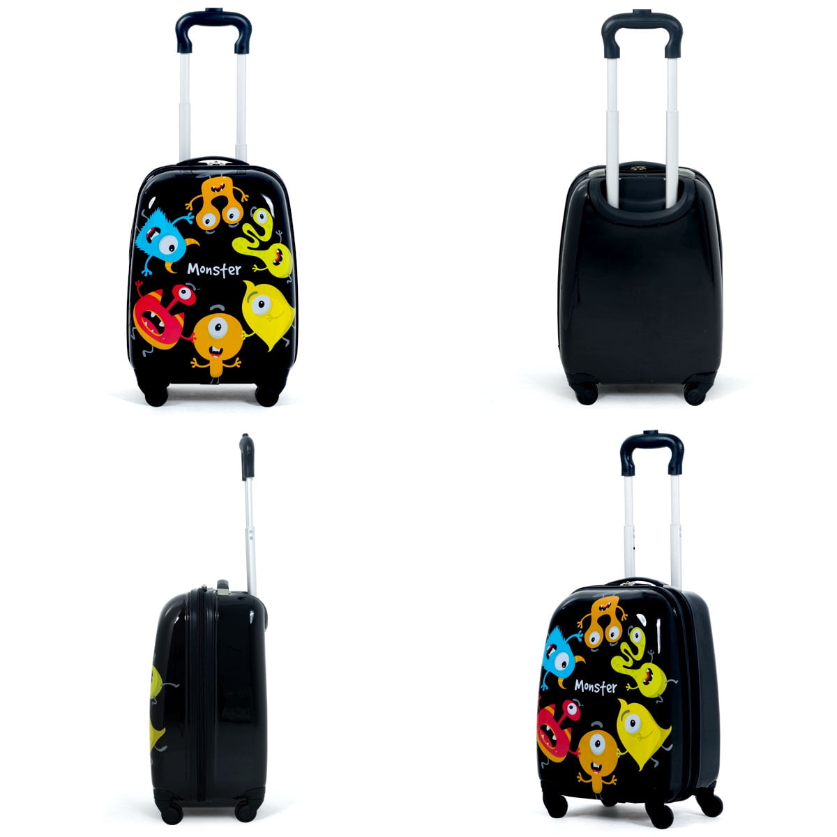 Topbuy 2PC Kid Luggage Set 12" Backpack & 16" Rolling Trolley Suitcase ABS for Travel