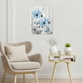 thumbnail image 2 of Farmhouse Blue Floral Wall Art for Living Room,Blue Wildflower and Gray Leaf Plant on Rustic Wood Framed Canvas Wall Art Nature Flower Pictures for Bedroom Bathroom Wall Decor,16L X 12W inches, 2 of 5
