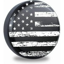 Black White Vintage American Flag Spare Tire Cover Protectors Weatherproof Dust-Proof for Fit for Jeep Wrangler RV, SUV, Truck Travel Trailer,Waterproof Tires 14" 15" 16" 17" 18''