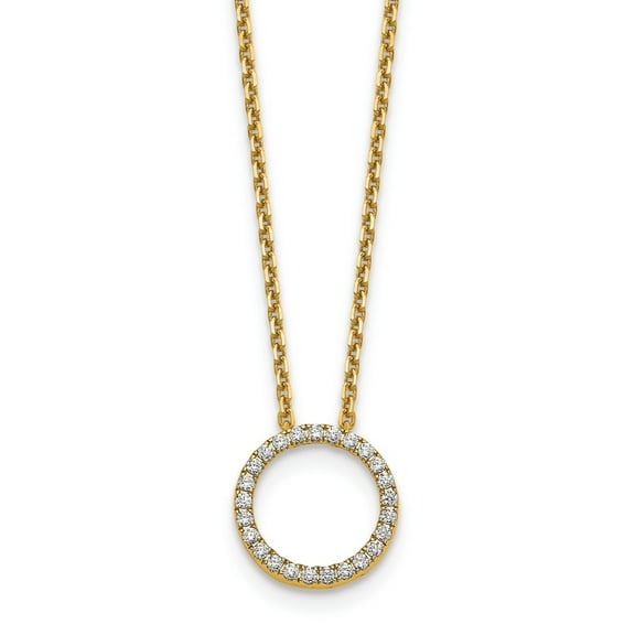 14K Yellow Gold necklace True Origin Lab Grown Diamond VS SI, D E F, Circle Pendant with Chain
