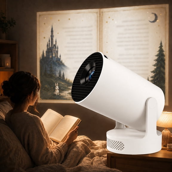 Bookcast Projector, Bookcast Book Projector, Large-Screen Reading, Immersive Speaker System For More Engaging Reading,Compact Multifunction, Ideal For Home Reading At Night