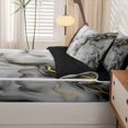 thumbnail image 5 of Homewish Black Gold Marble Zipper Twin Comforter Sets with Fitted Sheet and 2 Pillowcases,Classic Contemporary Zipper Bedding Set,Black Reversible,4pcs, 5 of 8