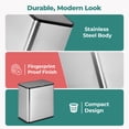 thumbnail image 5 of HOLDN’ STORAGE 6L Compost Bin Kitchen for Countertop, Hang-on Cabinet Door, Small Trash Can with Lid, Odor Control, Stainless Steel, Fingerprint-Resistant, for Bathroom, RV, Office, 5 of 7