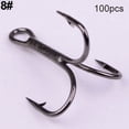 thumbnail image 6 of Lomubue 100Pcs High Carbon Steel Treble Hooks 7 Size 2/4/6/8/10/12 Fishhook Tackle, 6 of 8