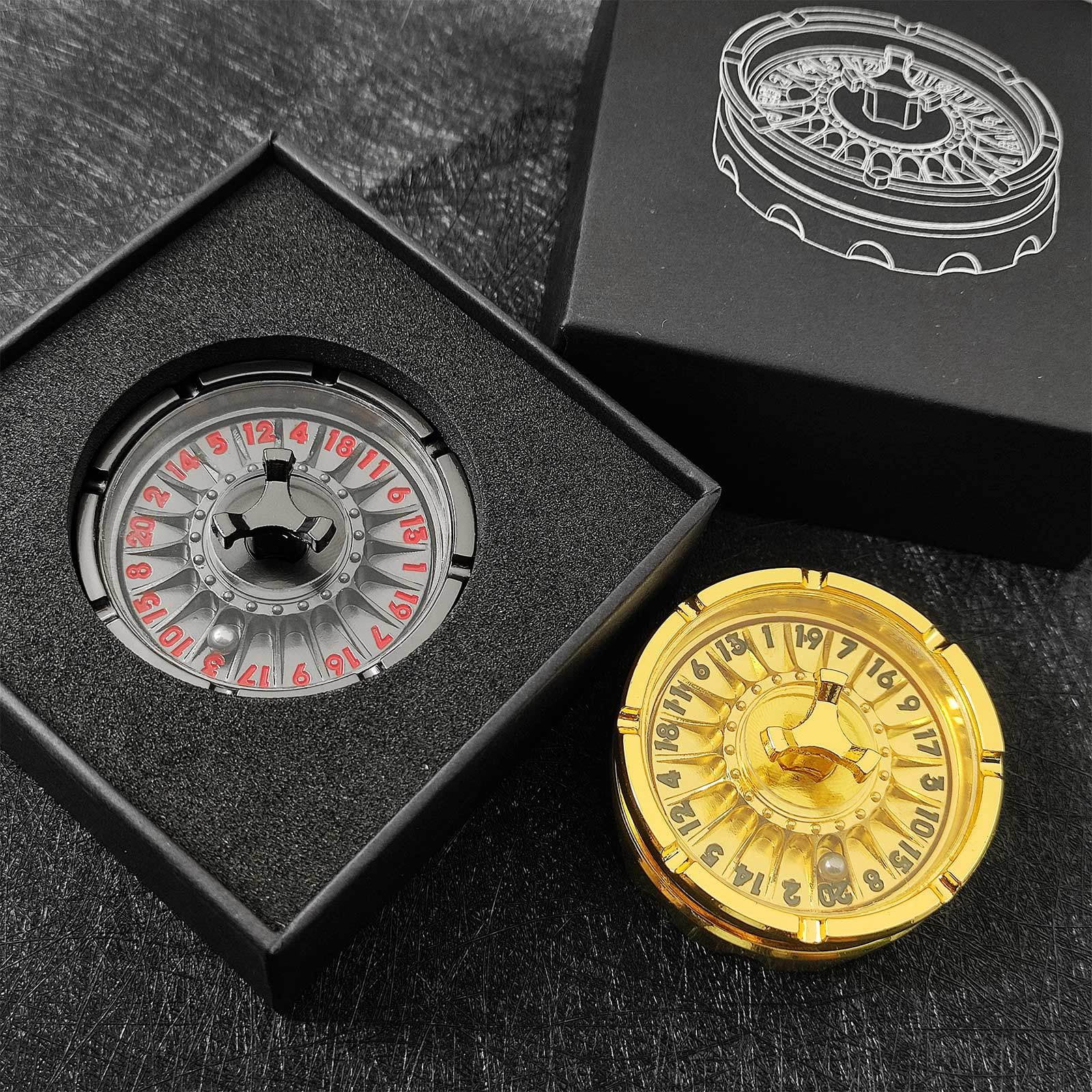 The latest gyro D20 dice punk style dragon pattern board game dice gyro metal turntable probability chooser