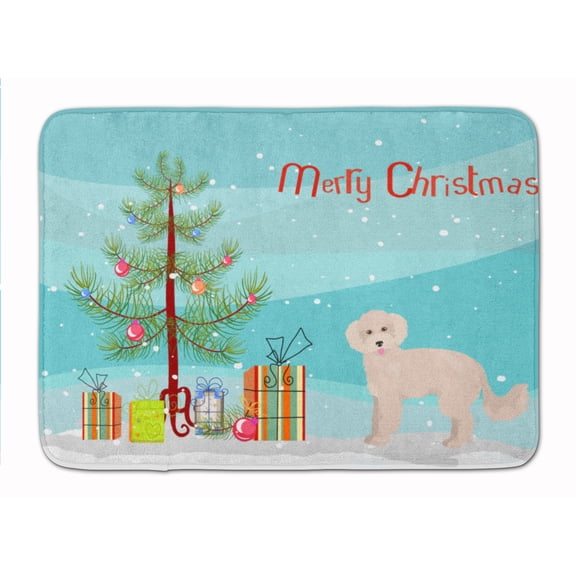 Maltipoo Christmas Tree Machine Washable Memory Foam Mat