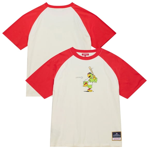 Women's Mitchell & Ness  Cream Pittsburgh Pirates Boyfriend Raglan T-Shirt