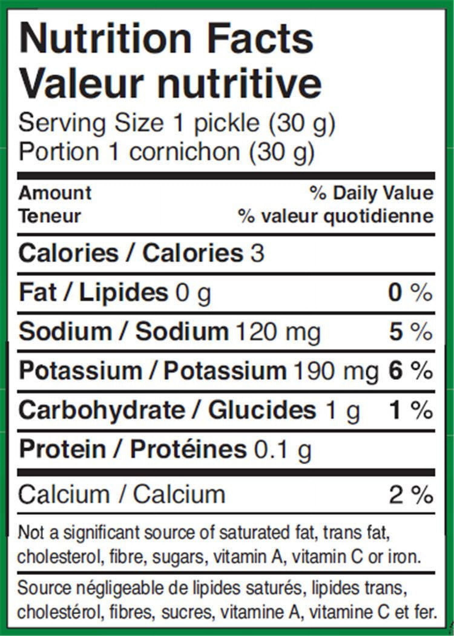 Bick’s® 50% Less Salt Garlic Baby Dills Pickles, 1 L