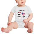 thumbnail image 2 of Yemeni American Flag Two Hearts Baby Bodysuit Newborn Clothes Outfits (White, 6-12 Months), 2 of 5