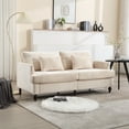 thumbnail image 3 of LUCKHAO 69" Loveseat Couch, 2-Seat Upholstered Sofa Couch, Mid-Century Modern Tufted Sofa with USB Charger, LED Lights and Side Pocket, Chenille Fabric Couches for Living Room, 3 of 14