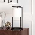 thumbnail image 2 of Henn&Hart 12" Blackened Bronze Metal/Fabric Table Lamp, 2 of 11